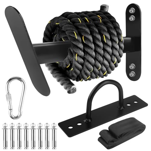 Battle Rope Hanger Anchor Strap Kit Battle Rope Storage Rack Battle Rope Fastening Hook Wall Mount Exercise Rope Organiser Home Gym or Commercial Gym