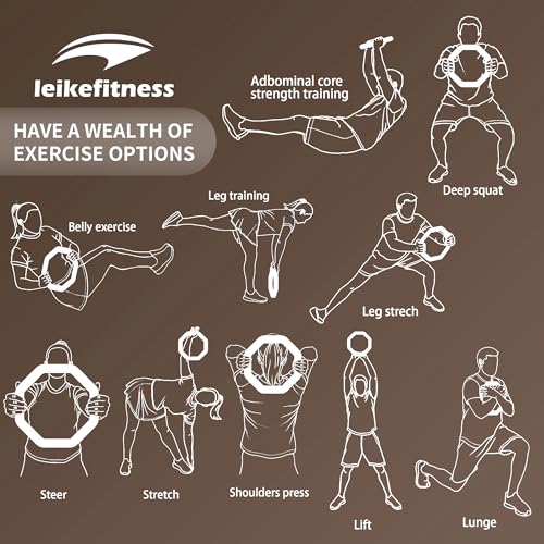 Leikefitness Weight Ring 2-in-1 Kettlebell & Dumbbell, cast iron+PVC coating, Yoga Exercise, Aerobics, Core Training, 4 in a set (0.33LB + 5.5LB + 7.5LB + 10LB)