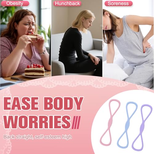 Figure 8 Resistance Band for Women Men, Non‑Slip Handles Exercise Band, Home Gym Fitness Equipment for Yoga, Pilates, Stretching & Physical Therapy (25 lbs) - color: Pink