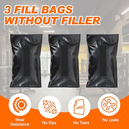 Weight Sled Trainer Adjustable, Upgrade Sandbag Resistance Workout Push Sled Trainer with 3 Weight Sandbags for Sprinter Speed Training Running Indoor Outdoor