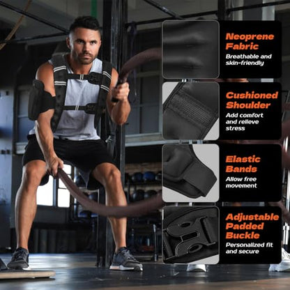 KTINNEAD Weighted Vest for Women Men, 8lb/12lb/16lb/20lb Weighted Running Vest with Reflective Stripe, Detachable Phone Pouch for Workout, Walking, Strength Training, Weight Loss, Fitness, Jogging - size: 12LB