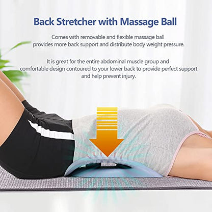 RESTCLOUD Back Stretcher for Back Pain Relief, Lower Back Stretcher Back Stretching Cushion, Lumbar Stretcher Device Helps with Spinal Stenosis Herniated Disc Sciatica Nerve