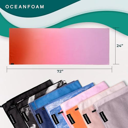 Beach Towel – Lightweight, Absorbent, Quick-Drying, Sand-Resistant, Non-Slip – Ideal for Workouts, Yoga, Pilates, Beach, Pool, Boat & Travel – 25% Recycled – 72"x24" (Sunset) - color: Sunset