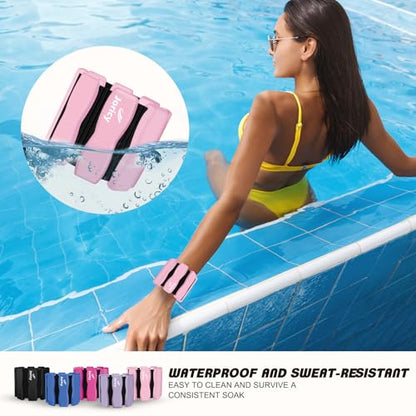Ankle Wrist Weights for Women Men, One Pair of 2lbs/3lbs/4lbs Adjustable Arm & Leg Weights Silicone Wearable Weighted Bracelet for Pilates Yoga Walking Running Home Gym Fitness Strength Training Weight Loss Exercises Physical Therapy Dance Swimming Water