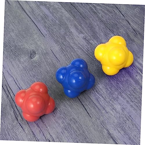 Toyvian Red Baseball Agility Reaction Ball for Hand Eye Coordination Training Medium Difficulty Six Sided High Bounce Silicone Ball for Reflex and Speed Agility Development