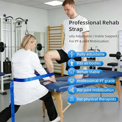 2025 New Extremity Mobilization Belt – Versatile Strap for Physical Therapy, Rehab, Stretching, Joint Release & Pain Relief | Mulligan Technique, Traction Aids, Decompression, Massage (White)
