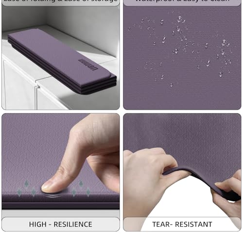 Folding Yoga Mat Extra Thick 0.4 Inch, Foldable Yoga Mat 75 x 26 Inches, TPE Exercise Mat, 7-Panel Non Slip Cushioned Fitness Mat for Yoga, Pilates, Stretching, Home Workout