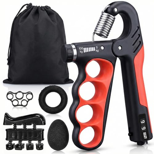 Grip Strengthener Forearm Strengthener Hand Grips Strengthener Kit(11-220 LBS) Adjustable Resistance Grip Strength Trainer with Counter –for Musicians Athletes and Injury Recovery