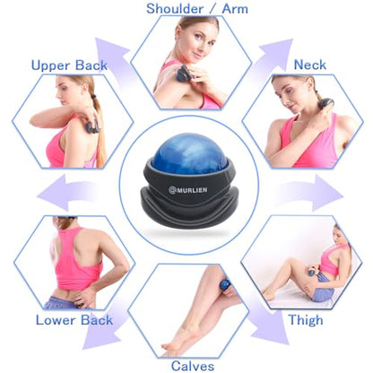Massage Roller Ball, Tight and Sore Muscles Relief, Manual Massager, Alleviating Shoulder, Arms, Back, Legs, Calves or Muscle Tension