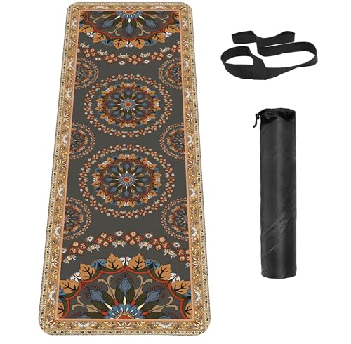Non Slip Yoga Mat TPE Workout Mat for Men Women, Thick Workout Mat with Carrying Strap, Fitness Mats for Exercise, Yoga, Fitness, Pilates, Floor Workouts (72" x 24" x 6mm) - color: CarpetStyle B