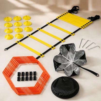 Agility Ladder Training Kit, Speed Ladder & Soccer Cones, for Basketball Training - style: Speed Agility Training Set III