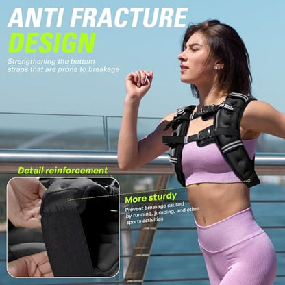 Weighted Vest Woman 5 12 15 20 25 30 lb Weight Vest with Ironsand for Walking Strength Training Running Workout