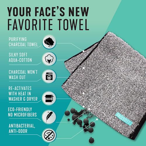 Yoga Towel - Infused with Activated Charcoal to Detoxify and Sweat - Made with Eco-Friendly Aqua-Cotton Yarn - Biodegradable and Sustainable - All Ages - color: Eco Sweat Charcoal Workout Towel