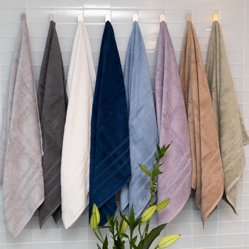 Mosobam Turkish Bath Towels, 4 Pack, 30 x 58 in, 700 GSM, Lavender Aura - color: Lavender Aura, size: Bath Towels, Set of 4