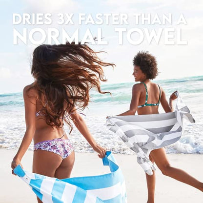 Dock & Bay Beach Towel - Quick Dry, Sand Free - Compact, Lightweight - 100% Recycled - Includes Bag - Cabana Light - Goa Grey - Large (160x90cm, 63x35) - color: Cabana Light - Goa Grey, size: Large (160x90cm, 63x35")