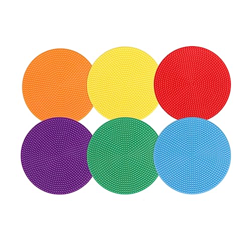 4inch & 9inch Poly Spot Markers for Agility Dot for Gym/PE Training, Dance, 6/12/24 Pcs Round Multiple Color & Size Rubber Non-Slip Spot Marker for Games, Floor Dots and Sport Activities - style: 6Pcs 4 inch Spot Makers