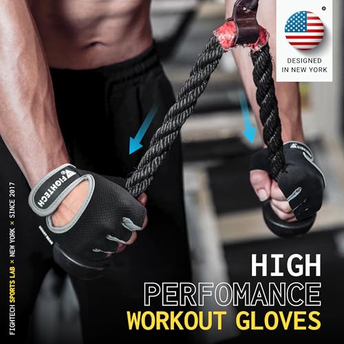 Workout Gloves for Men and Women, Fingerless Weight Lifting Gloves with Cushioned Palms, Gym Gloves for Exercise Fitness Training Climbing Cycling, Breathable and Lightweight - size: Large