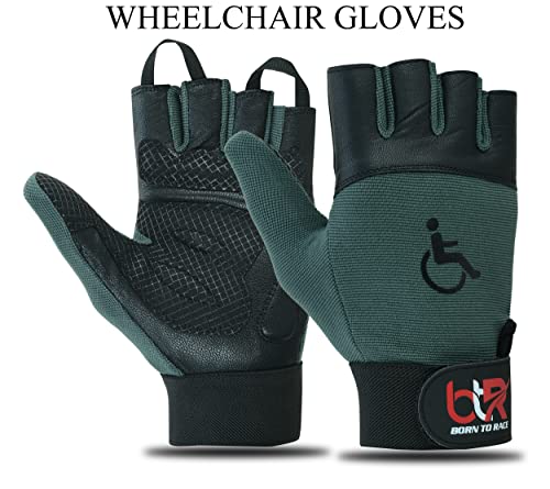 BTR Wheelchair Gloves for Men and Women | Mobility and Disability Gloves with Breathable, Lightweight Design, Non-Slip Grip, and Padded Palm Protection - color: Black, size: Small