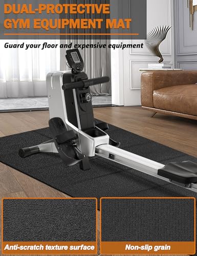 Treadmill Mat 68"x24", WERCHO Foldable Walking Pad Mat for Carpet Hardwood Floors 4mm Heavy-Duty Exercise Equipment Mat for Treadmil Pad,Spin Bike, Elliptical Trainer, Home, Gym