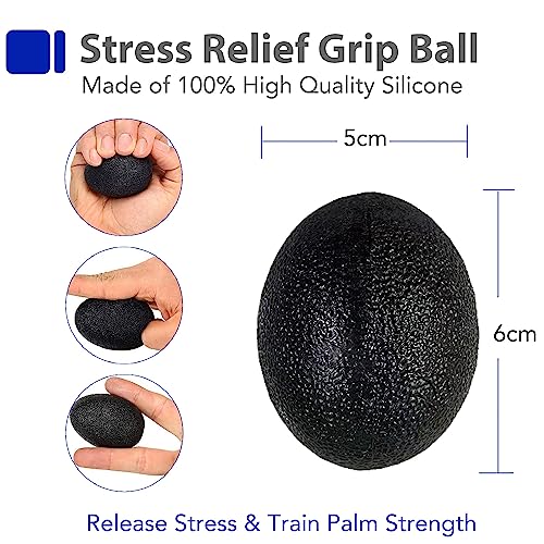 Grip Strength Trainer Kit with Finger Exerciser, Hand Grip Strengthener, Hand Extension Exerciser, Stress Relief Ball, Grip Ring, Gyro Ball for Muscle Building and Injury Recover