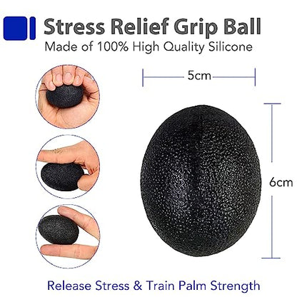 Grip Strength Trainer Kit with Finger Exerciser, Hand Grip Strengthener, Hand Extension Exerciser, Stress Relief Ball, Grip Ring, Gyro Ball for Muscle Building and Injury Recover