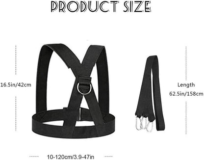 Sled Harness, Weight Speed Tire Pulling Workout Resistance and Assistance Trainer Physical Training Rope Football Exercise Equipment for Outdoor Indoor Men and Women - size: 9.8FT