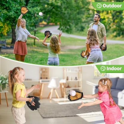 4 Pack Catch and Toss Ball Game,Toddler Baseball Catch and Toss Ball Set,Outdoor Sport Yard Beach Pool Game Toy,Boys & Girls Toy for Kids Toddlers, Fun Idea Gift for Kids