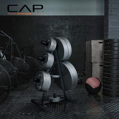 CAP 2-Inch Olympic Plate Tree Rack for Home Gym, Heavy-Duty A-Frame Weight Plate Storage Rack, Space-Saving Plate Organizer Stand, 5-Post & 7-Post, 300lb & 500lb Weight Capacity - style: 7 Posts