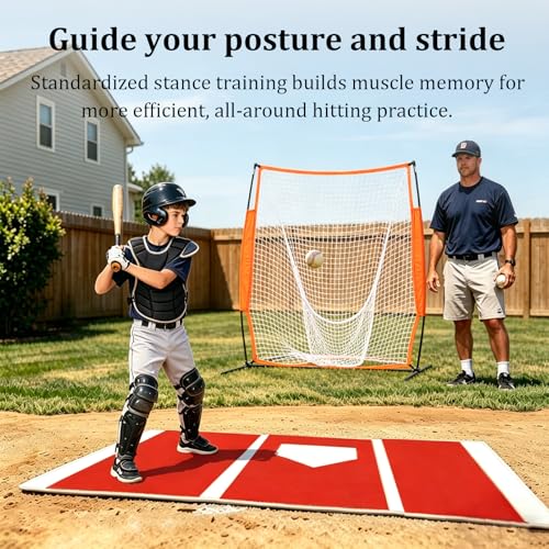 SUCOHANS 6 x 4 ft Baseball Hitting Mat with Anti-Slip Rubber Backing