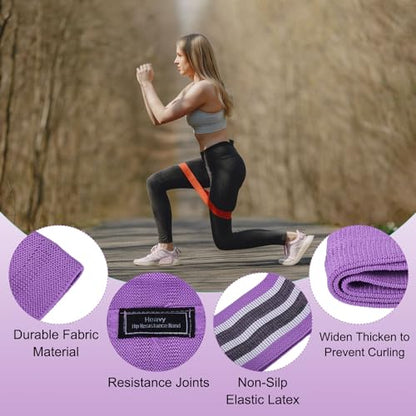 PATIKIL 12 Pieces Booty Resistance Bands for Working Out Non-Slip Workout Bands Fabric Resistance Loops Elastic Exercise Fitness Bands for Women Men Hip Leg Gym, (Level 3 - S/M/L)