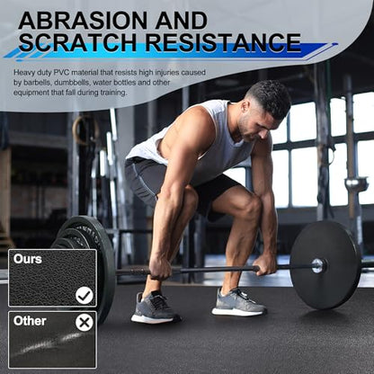 BesWin Large Exercise Mat 8' x 4'(8mm), Extra Thick Workout Mats for Home Gym Flooring, High Density Non-Slip Gym Mats Fitness Mat for Cardio, Weights, Jump Rope, Fitness - Use With or Without Shoes