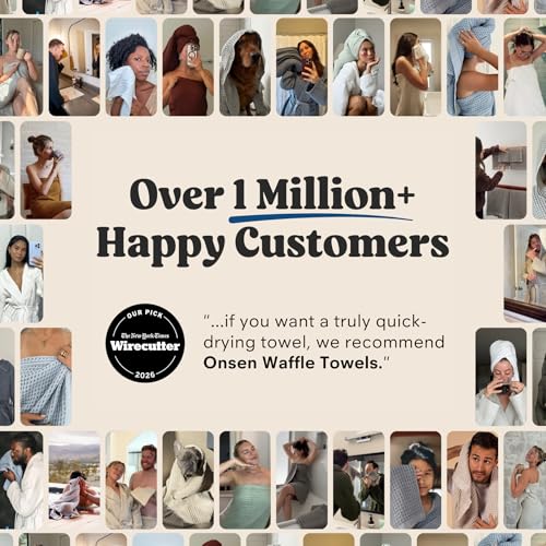 ONSEN Supima® Waffle Bath Sheet, Large, Quick Dry Lint Free 100% USA Cotton, Oversize Lightweight Absorbent Bath Sheet, 38x67 in (Oatmeal, 1x Bath Sheet) - color: Oatmeal, size: Bath Sheet