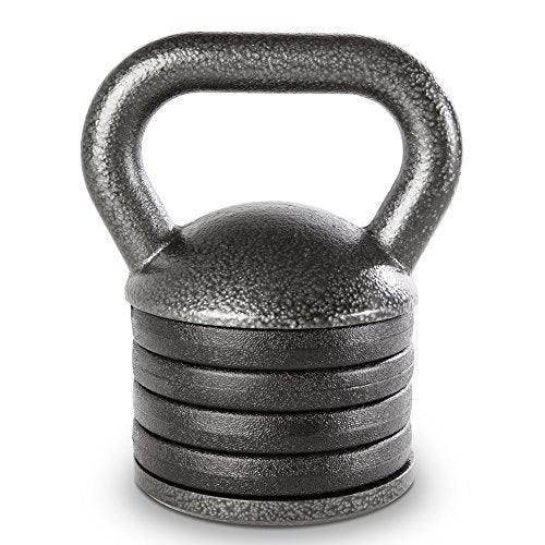 Apex 20lb Adjustable Cast Iron Kettlebell Handle, Compatible with 1” Weight Plates, Up to 50lb Load Capacity for Strength Training, Weightlifting, Home Workouts