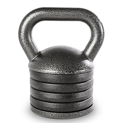 Apex 20lb Adjustable Cast Iron Kettlebell Handle, Compatible with 1” Weight Plates, Up to 50lb Load Capacity for Strength Training, Weightlifting, Home Workouts