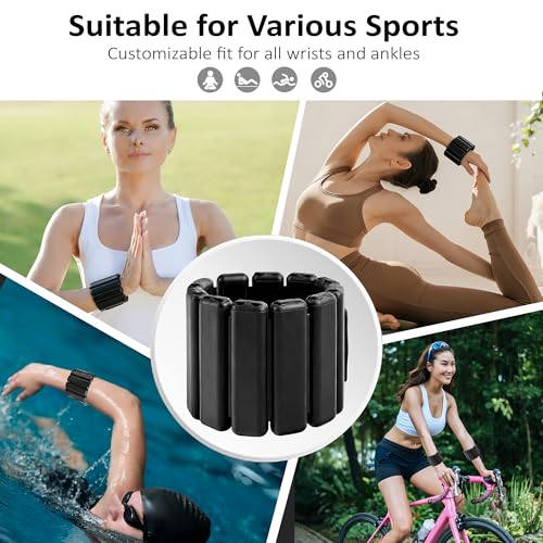 Ankle Wrist Weights Adjustable 2LB Set, Waterproof Weighted Arm Bands for Women Men Workout, Yoga, Pilates, Walking, Running