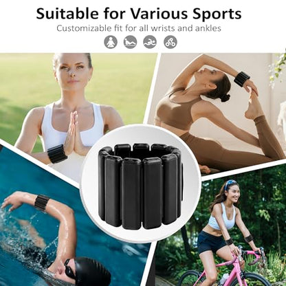 Ankle Wrist Weights Adjustable 2LB Set, Waterproof Weighted Arm Bands for Women Men Workout, Yoga, Pilates, Walking, Running
