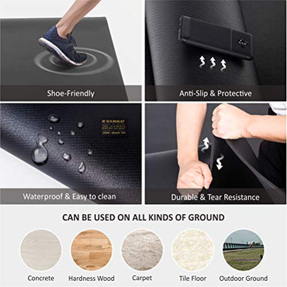 GXMMAT Extra Wide Large Exercise Mat 12'x7'/10'x7/8'x7(7mm) - size: 7*10 FT
