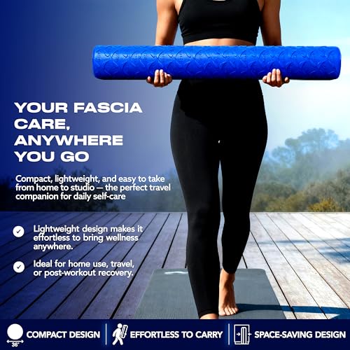 MELT Method 36 Inch Soft Foam Roller for Physical Therapy and Exercise Recovery - FasciaTherapy Technology - Low Density Exercise Foam Roller for Full Body Gentle Compression - Blue