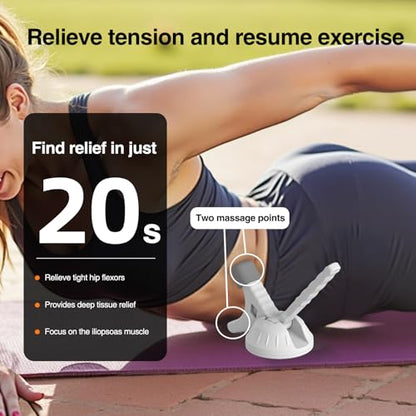 Psoas Release Tool-Hip Flexor Release Tool Fully Adjustable for Iliacus,Waist Pain Sciatica,Back&Posture Relief,Massage Hook and Trigger Point Massage Tool - color: White