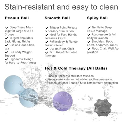 Silicone Peanut Massage Ball Set, Lacrosse & Spiky Massage Balls - style: Peanut Ball Set
