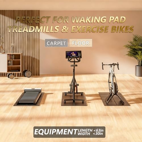 Foldable Treadmill Walking Pad Mat for Carpet Floors,67" x 30" 6mm Thick Treadmill Mat for Hardwood Floor,Indoor Exercise Stationary Bike,Elipitial, Gym Equipment, Noise Shock Absorption - size: 67"L x 30"W x 0.24"Th