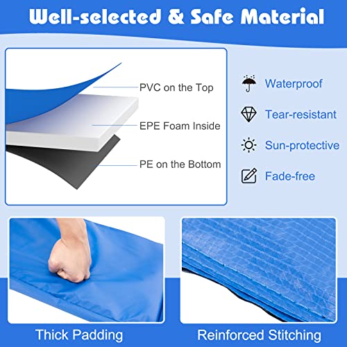 Giantex 8Ft 10Ft 12Ft 14Ft 15Ft 16Ft Trampoline Pad, Tear-Resistant Edge Cover Springs Protection Pad, All Weather Replacement Trampoline Safety Pad