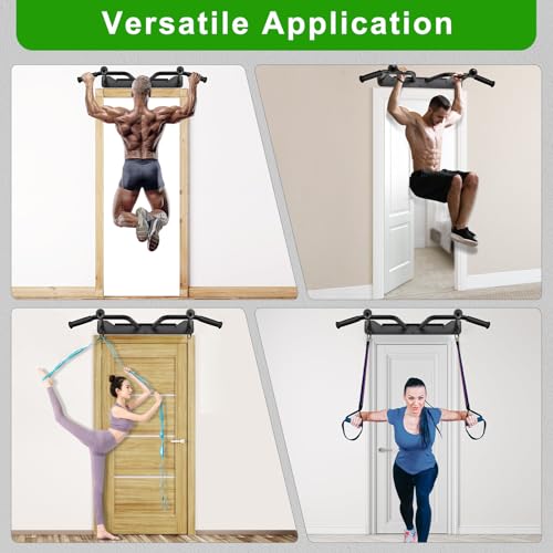 SELEWARE Heavy Duty Welded Pull Up Bar Wall/Joist/Ceiling Mount Chin Up Bar - color: D2: Black Wall Mount Pull Up Bar