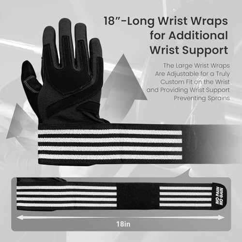 FINGER TEN Weightlifting Workout Gloves Men - color: Full-Black, size: Small