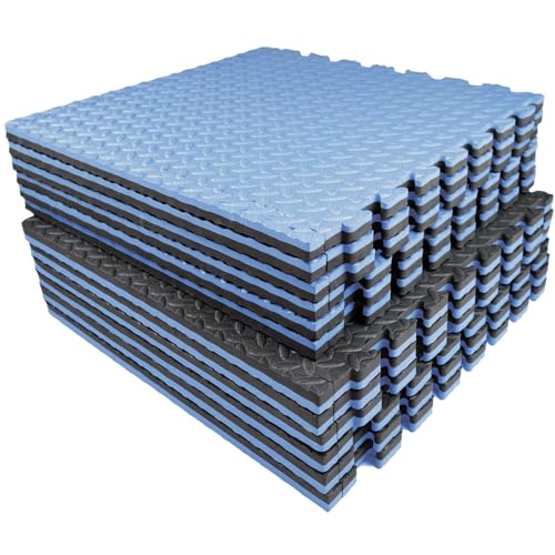 AIRHOP Upgraded 0.79" Extra Thick 48 Sq Ft High-Density Eva Foam Exercise Gym Mats, 12 Pcs Large Interlocking Puzzle Floor Tiles (24"x24") for Home Gym