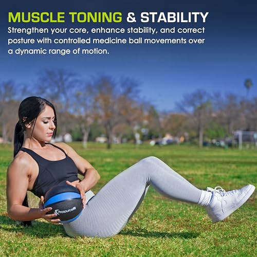 ProsourceFit Weighted Medicine Ball for Full Body Workouts - size: 4 lbs