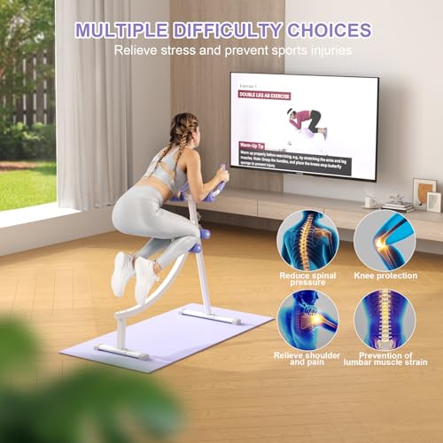 Home Gym Systems Ab Machine, Ab Workout Equipment, Adjustable Ab Trainer Machine for Abs Workout at Home Gym, Foldable, Knee Protection, Abdominal Trainer for Stomach