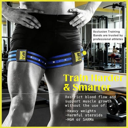 Occlusion Bands, 4 Pack Blood Flow Restriction Bands for Men & Women, Booty Training Straps for Buttock Building, Glutes, HIPS & Legs to Increase Muscle Mass, Fitness Resistance Bands