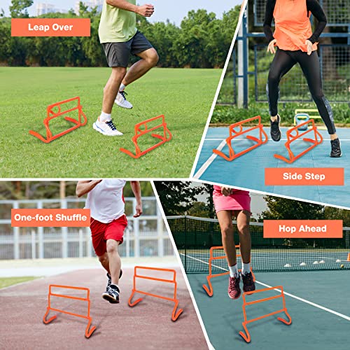 Adjustable Agility Hurdles,4 Height Speed Training Hurdles, Portable Speed Training Equipment with Carry Bag for for Athletes,Kids,Soccer,Basketball