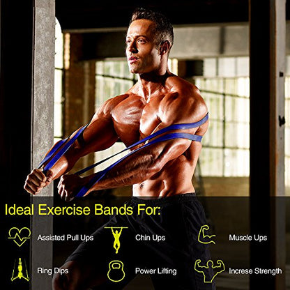 Pull Up Bands, Stretch Resistance Bands, Mobility Exercise Bands, Assisted Pull Up Straps Powerlifting Band for Home Fitness, Stretching and Resistance Training, Physical Therapy, Pilates Yoga